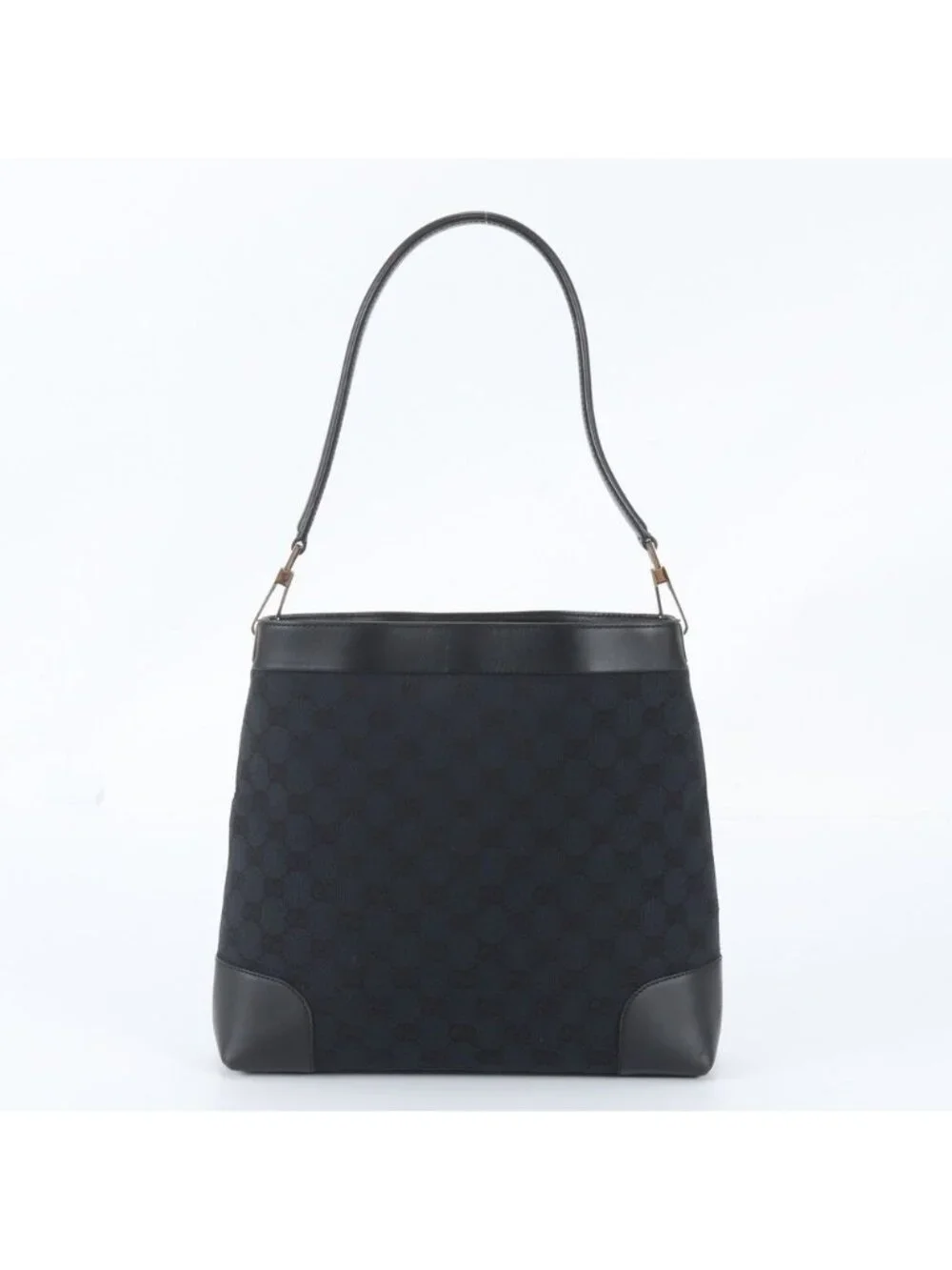 Gucci GG Canvas Leather Shoulder Bag Black